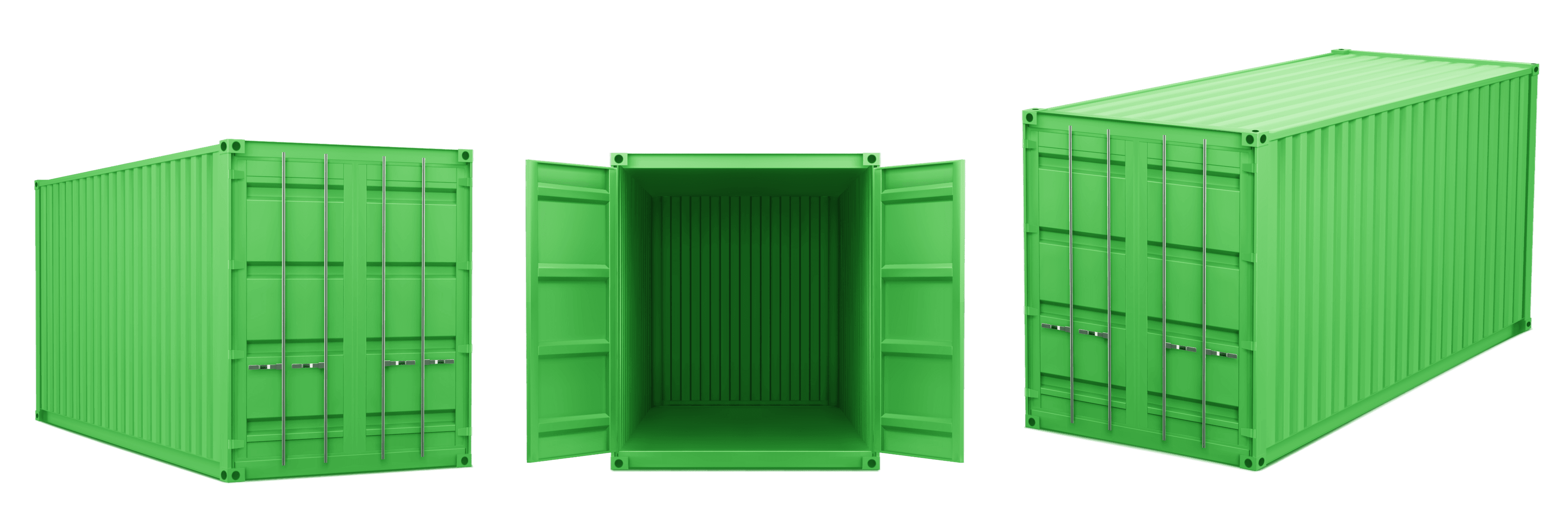 Green shipping containers